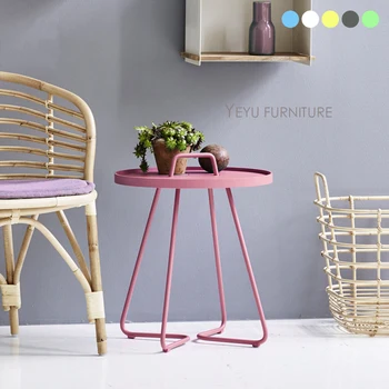 

Modern Design 2 size small Metal loft side Table with handle, Fashion design metal loft side table, End Table, Tea coffee table