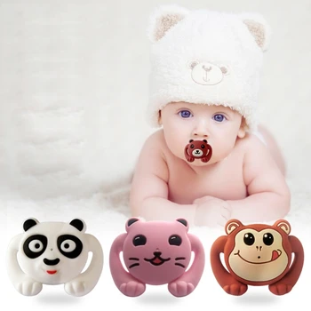 

Baby Soother Silicone Pacifier Funny Cat,Monkey,Panda,Bear Cartoon Nipple Orthodontic Infants Newborn Anti-dust Lid Infant