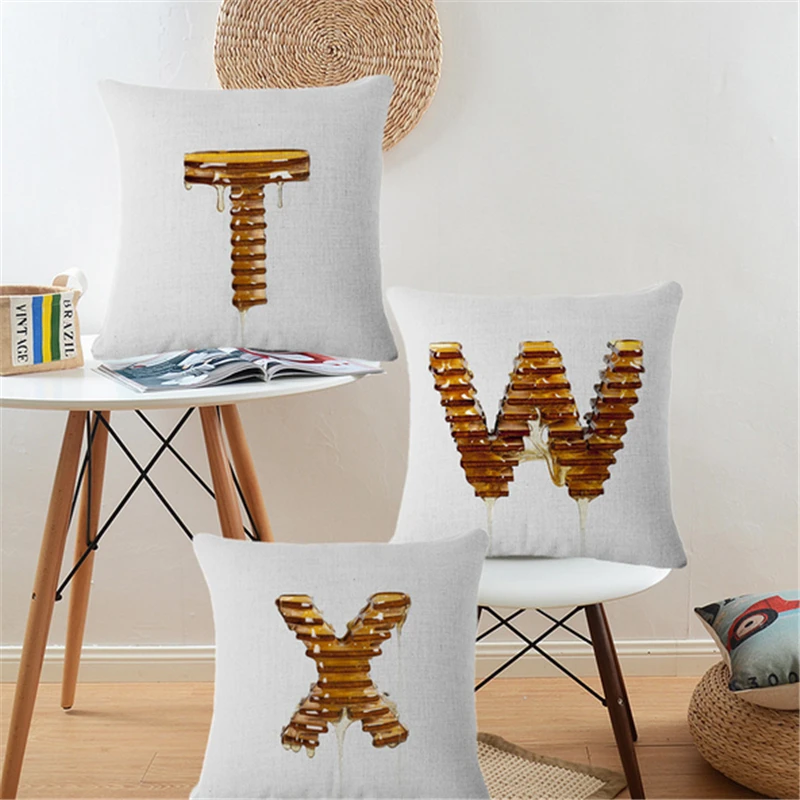 Nordic Yellow Vintage Sofa Cheap Throw Letter Pillow Covers Case Decorative Cushion Cover ...