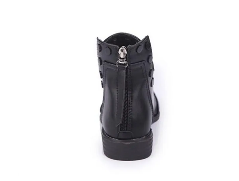 COOTELILI Fashion Rivet Ankle Boots For Women 2018 Autumn Winter Zipper Shoes Woman Black Casual Rubber Boots Women 35-39 (5)