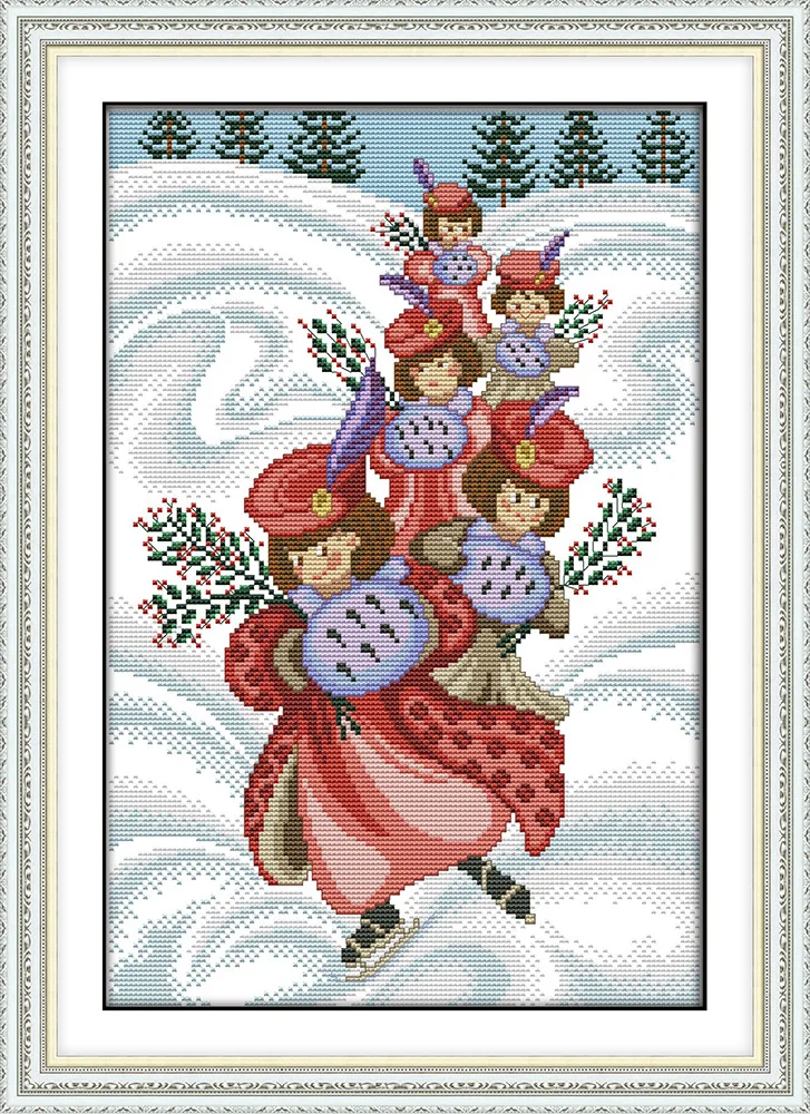 

Joy Sunday A tree planting girl Printed on Canvas Cross Stitch Kits printed Cross-stitch set Embroidery Needlework