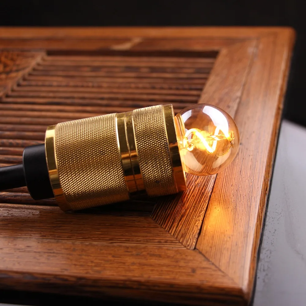 Золотой G40 мини-Глобус лампа 1 Вт 2200 K Edison Винтаж светодиодный спиральная нить лампочки E27 220 V E26 110 V светодиодная гирлянда, освещение с регулируемой яркостью