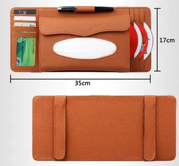

Universal Car Sun Visor Tissue Box Holder PU Leather Tissue Box Cover Case For Paper Auto Organizer Accessories