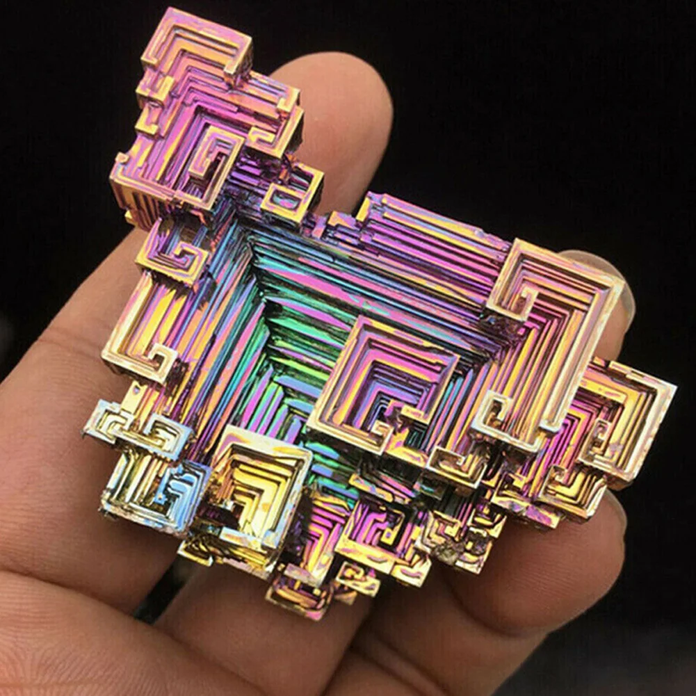 

Art Metal Stone Mineral Gem Rough Irregular Healing Natural Gift Bismuth Ore Rainbow Specimen Home Decor Rare Handcraft