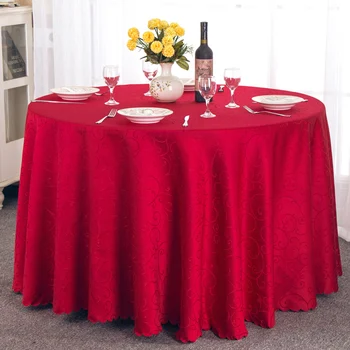 

Free Shipping Polyester Satin Wedding Tablecloth Jacquard Round Table Cloth Hotel Dining Table Cover Decor Solid Table Linen