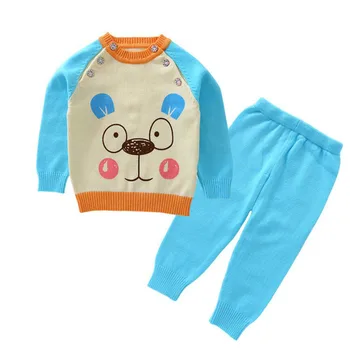 

Blue Bear Star Star Baby Girls Boys Clothing Set Spring Autumn Thin Sweater Suit Newborn Infant Girl Sweaters 9-24Months