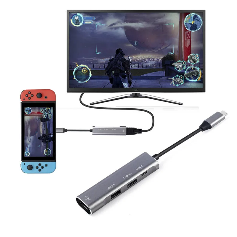 Baolyda USB C к HDMI многопортовый концентратор адаптер USB 3,1 type-c Thunderbolt 3 к HDMI 4 K совместимый MacBook Pro iPad Pro samsung S9