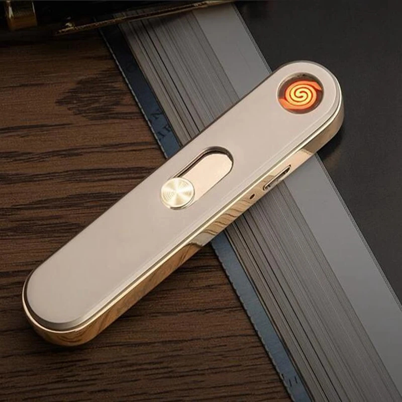 

Latest USB Arc Lighter Metal Windproof Rechargeable Cigarette Lighters Flameless Electric Multicolor Beautifully Packaged Box