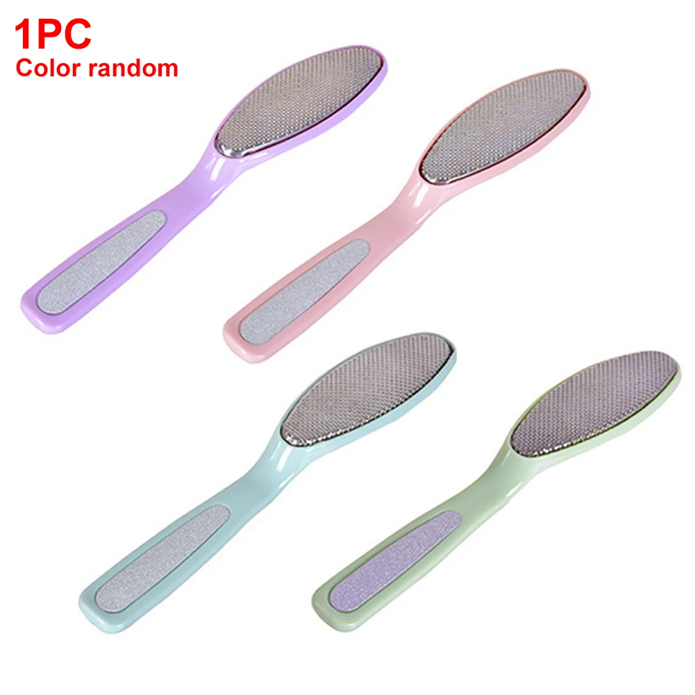 

Stainless Steel No Hurt Callus Remove Pedicure Rough Dead Skin Grater Long Handle Portable Scrub Exfoliate Oval Shape Foot Rasp
