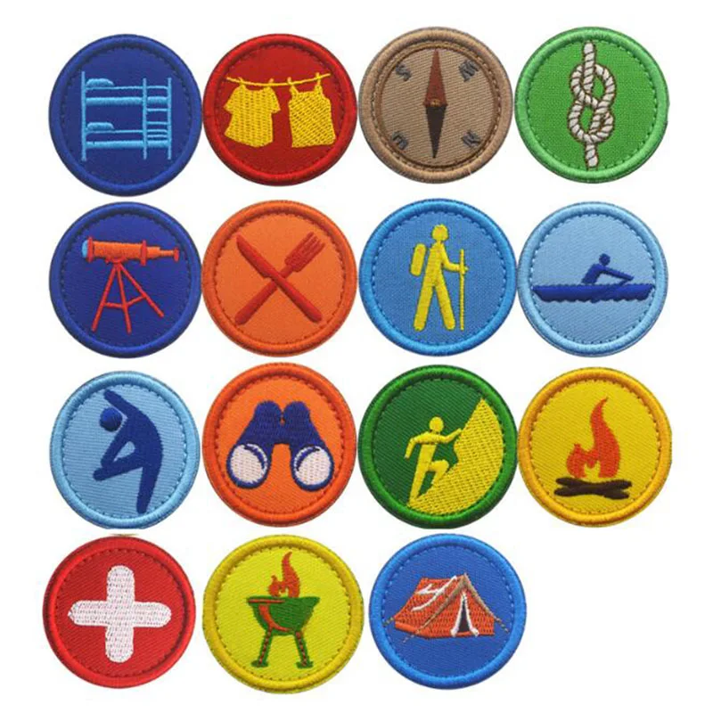

Boy Scout Embroidered Patch Military Tactical Cloth Bandage Shoulder Stickers Reward Encourage Morale Mark Suit Epaulettes