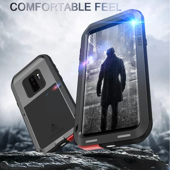 

Love Mei For Samsung S9 Plus Case Luxury 3D Hard Aluminum Metal+Soft Silicone TPU Armor Full Protective Back Phone Case Cover