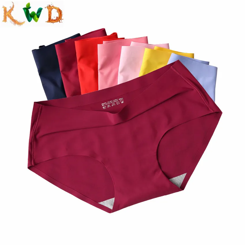 

KWD new Sexy women seamless panties Ice Silk seamless underwear large size of female briefs Women sexy close-fitting underwear