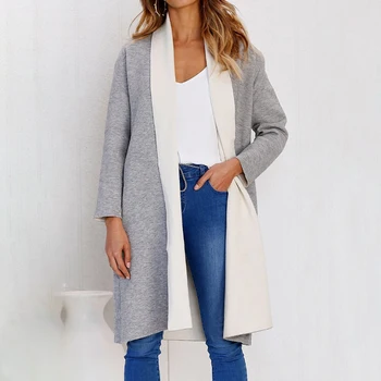 

Fashion Autumn Spring Women Wool & Blends Jacket Open Stitch Coat Candy Color Overcoat Waterfall Cardigan Female Blusas 6Q2178