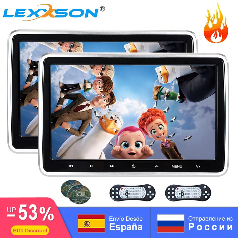 

10.1 Inch Car Headrest DVD Monitor TV Video 1024x600 screen Button Game Remote Control HDMI-1080P IR AV FM Support 32 Bit game