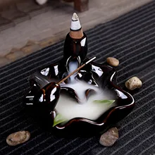 Behogar керамическая глазурь обратного потока конус благовония дымовая горелка курильница башня Держатель для украшения дома снятие стресса расслабляющее настроение