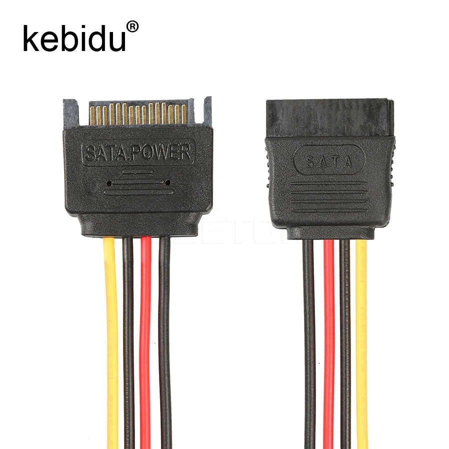 

Kebidu 15Pin SATA Power Cable 20cm Male to Female SATA hard disk Power Extension Cable Sata M to Sata F cable for HDD for PC