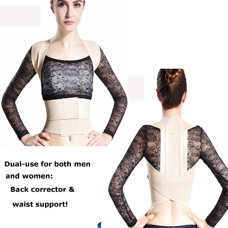 

Dual-use Waist support & Back Brace Posture Corrector Back Support Shoulder Belt Lumbar Spine Support Belt Posture Correction