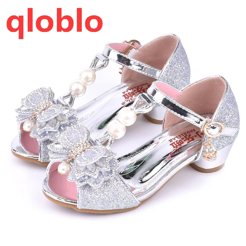 qloblo 2018 new spring summer princess baby sandal high heels children