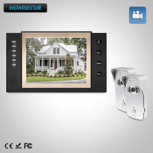 

HOMSECUR 8" Video Door Phone Intercom System+One Button Unlock for Apartment TC021-S + TM801R-B