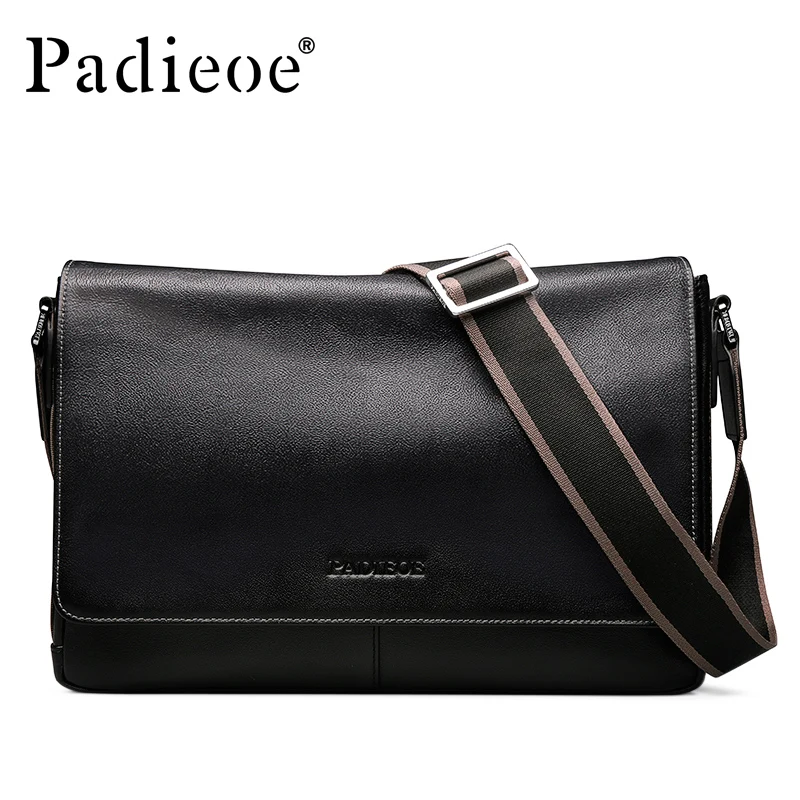 

Padieoe Brand Genuine Leather Shoulder Bags Men Messenger Bag Casual Business Briefcase Crossbody Bag Men's Handbag Free Ship
