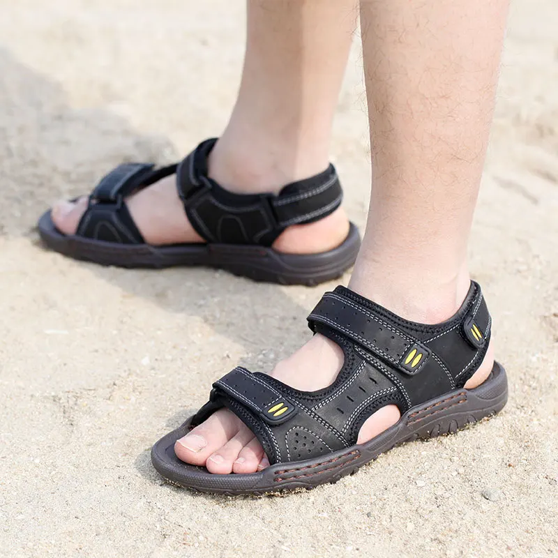 Пляжные мужские сандалии летние сандалии для мужчин кожаные спортивные мужские уличные сандалии мужские повседневные летние туфли