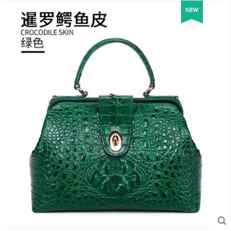 

gete New Thai alligator leather handbag bag leather fashion European and American Boston bag female Alligator women handbag
