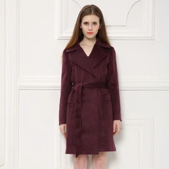 

ZADORIN Winter Wool Coat Women Turn Down Collar Long Sleeve Woolen Coat Elegant Vintage Red Overcoat Korean Style Female Coats