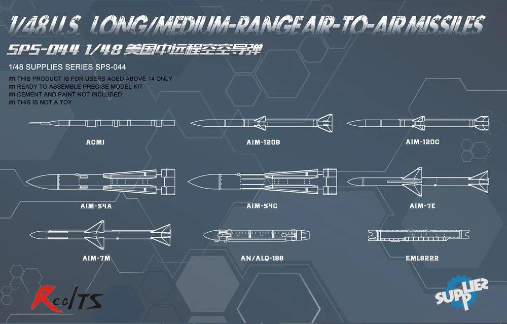 

Meng Model SPS-044 1/48 U.S. Long/Medium-Range Air-to-Air Missiles