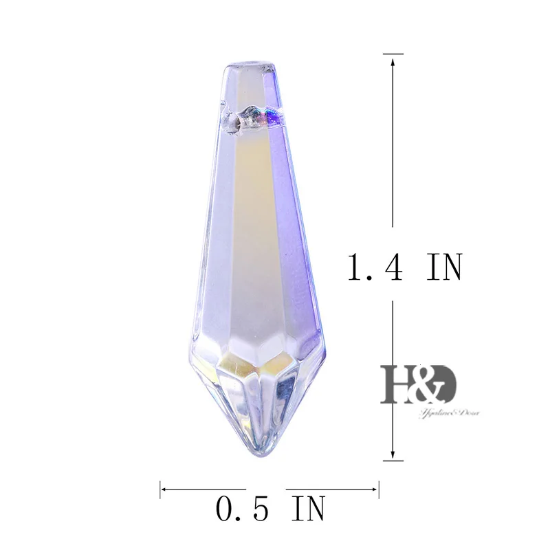 5 шт./лот 38 мм радужные кристаллы сосулька призматические детали люстры Висячие подвески призмы части лампы Ловец солнечных лучей вечерние свадебные украшения