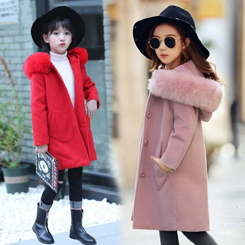 2018-Girls-Fashion-Thickening-Large-Fur-Collar-Wool-Coat-Jacket (1)