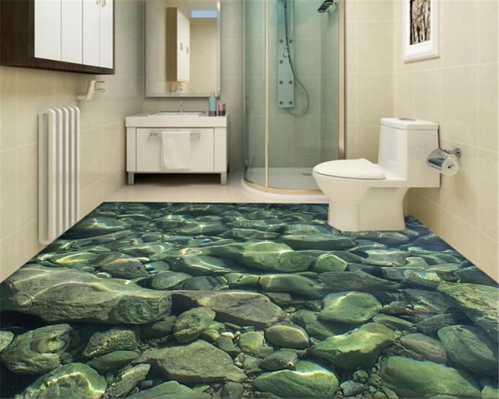 beibehang 3d wallpaper cobblestone bathroom wall paper three-dimensional floor interior beautiful aesthetic decorative wallpaper