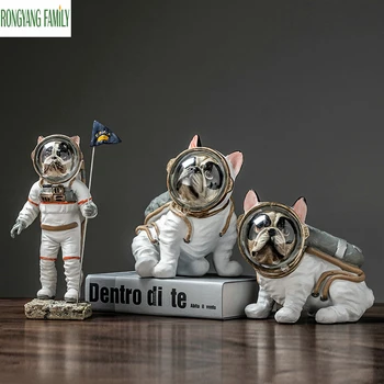 

Nordic Astronaut Decor Miniatures Figurines Home Character Dog Sculpture Model Creative Figure Animal Cosmonaut Hero Statue Art