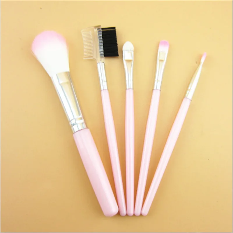 New Mini 4Pcs/5Pcs Pink Makeup Brushes Cosmetic Tool Eyeshadow Eye&Face Lipstick Makeup Brush