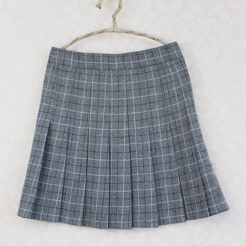 Для женщин японский Стиль высокое школьная Униформа мини Высокая Талия плед плиссированные юбки Симпатичные Лолита Мини Короткие юбки 4