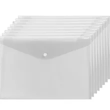 XRHYY 12 шт прозрачный PP водостойкий файл держатель для документов конверт с кнопкой-белый