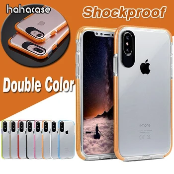 

100pcs Double Color Soft TPU Shockproof Transparent Case For iPhone XS Max XR X 8 7 Plus 6 6S Ultra Thin Slim Protective Cover
