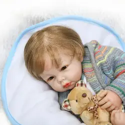 NPK 55 см Моделирование Reborn Baby Doll дети силиконовые реалистичные игрушки Объединенная мальчик куклы Playmate подарки S7JN