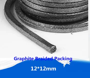 

12*12mm Pure Graphite Packing 1 meter sealing wiht High strength,good thermal conductivity / expanded graphite braided ring