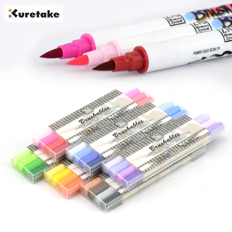 

Kuretake MS-7700 MS7700 Zig Memory System Brushables Double Sides Dark Light Color Art Markers Set