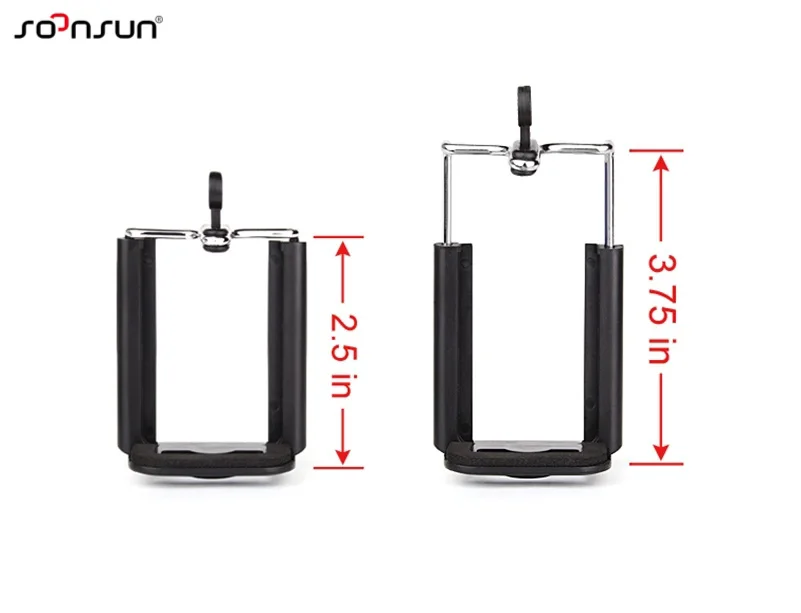 SOONSUN, большой держатель для телефона, штатив для телефона, подставка для штатива с 1/4 дюймовым гайкой, резьбовым отверстием, селфи-палка, зажим для телефона, аксессуары для камеры