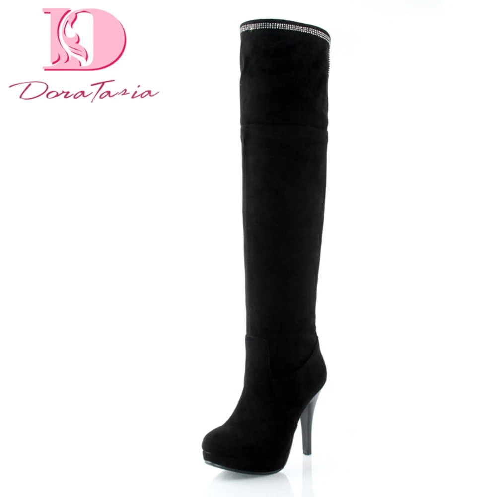 

DoraTasia 2018 wholesale big size 32-43 retro women shoes woman boots sexy knee boots platform high heels shoes women boots