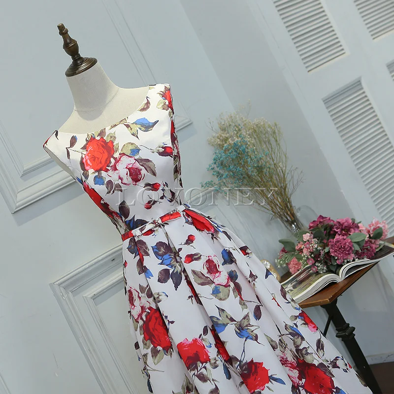 DEERVEADO M219 Floor-Length Long Prom Dress A-Line Flower Pattern Satin Formal Party Dresses Prom Gown Vestido De Festa black prom dress