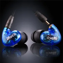 YMDX irock A8 In ear Earphone Transparent Wired Super Bass stereo headset Dual Driver with microphone for Smart phone 3.5mm plug