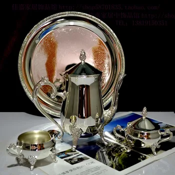 

high-end European style package silver coffee pot, set value, authentic home, bridal decoration gifts, handicrafts