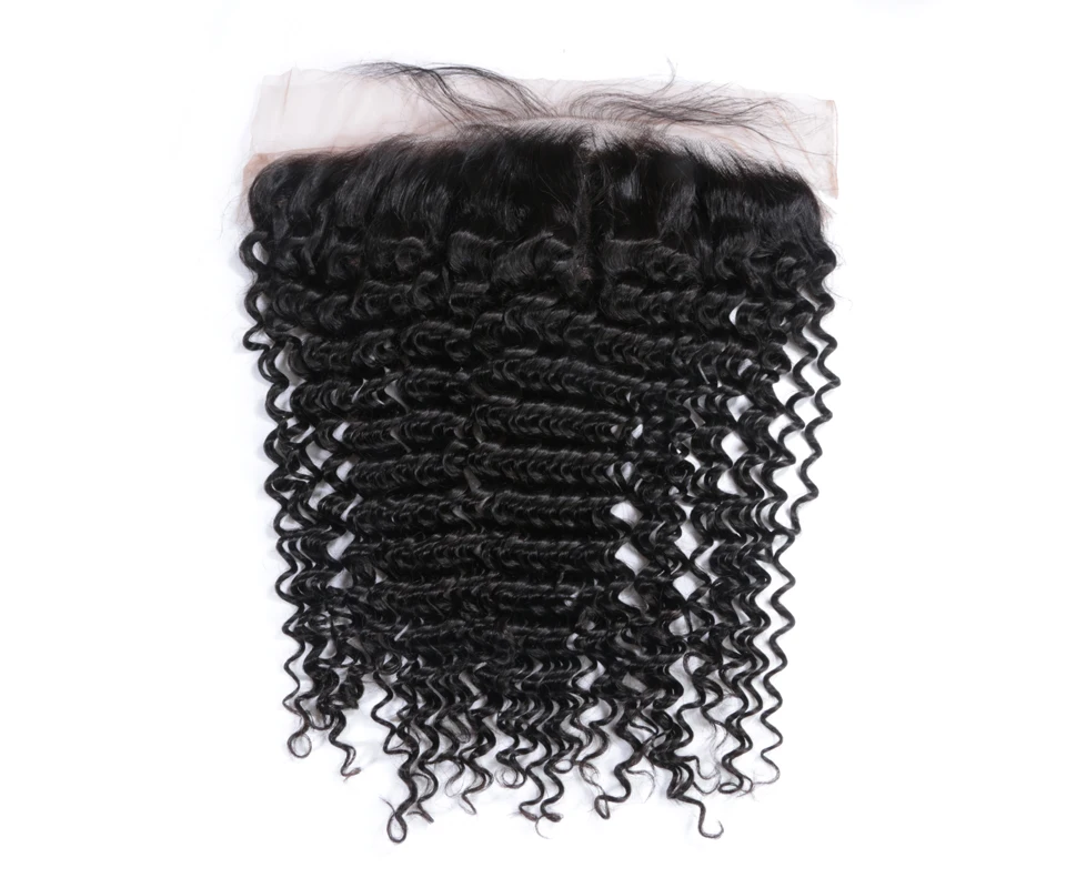 Ali queen продукты волос глубокая волна Remy бразильские волосы натуральный цвет 1" до 20" 13x4 Кружева Фронтальная Закрытие