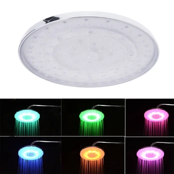 

8" inch RGB LED light Round Stainless Steel Rainfall Bathroom Shower Head AU HOT