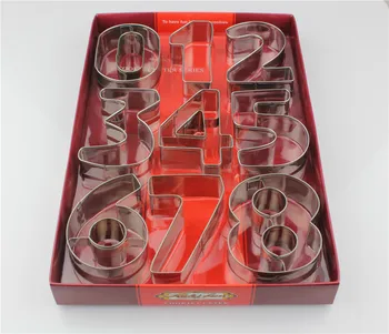 

9Pcs/Set 3D Digitals Baking Tools Set DIY Cookie Mold 430Stainless Steel Cake Household Multifunction Colorful Paper Packaging