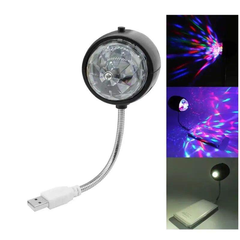 

Mini Portable LED Stage Effect Light Decoration Home Party Light 5V USB Colorful Rotary Crystal Magic Ball KTV DJ Disco Lamp