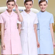 Женская белая розовая синяя медицинская одежда с короткими рукавами, медицинская униформа, одежда для медсестер, хлопковое защитное лабораторное пальто