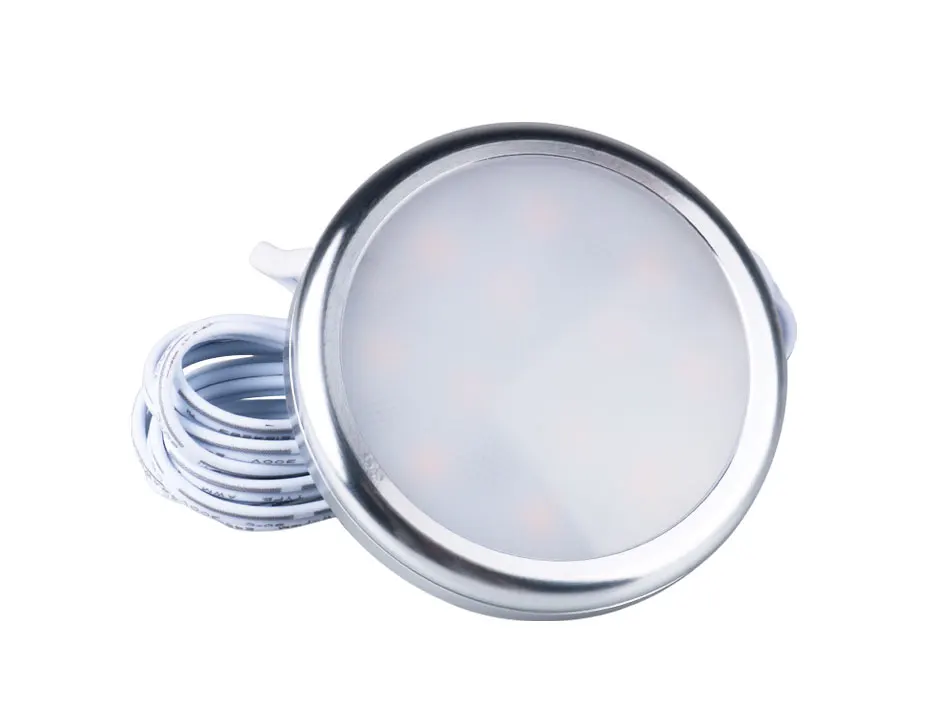 2.5W 12V DC LED Cabinet Lights Round Aluminum Puck Lamp Kitchen Counter Cupboard Bar Showcase Lamps Led Fixtures Shelf Lighting (5)